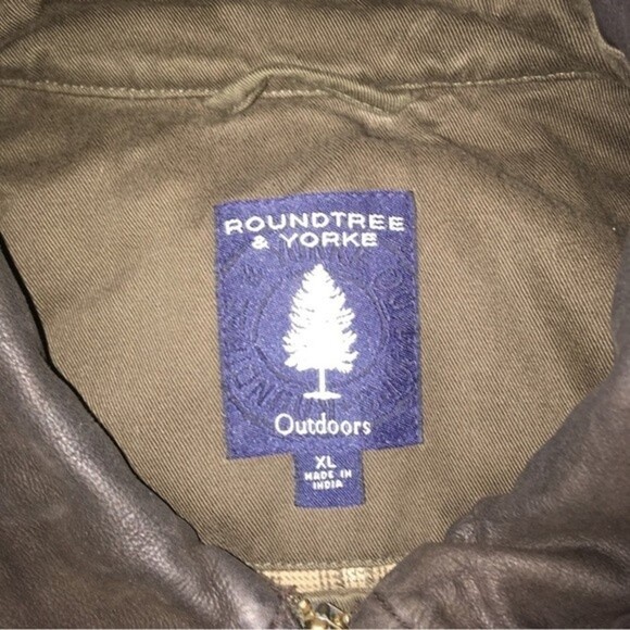 Roundtree & Yorke Men’s Outdoor Full Zip Work Jacket Dark Green Size XL - Picture 6 of 6